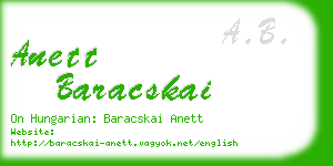 anett baracskai business card